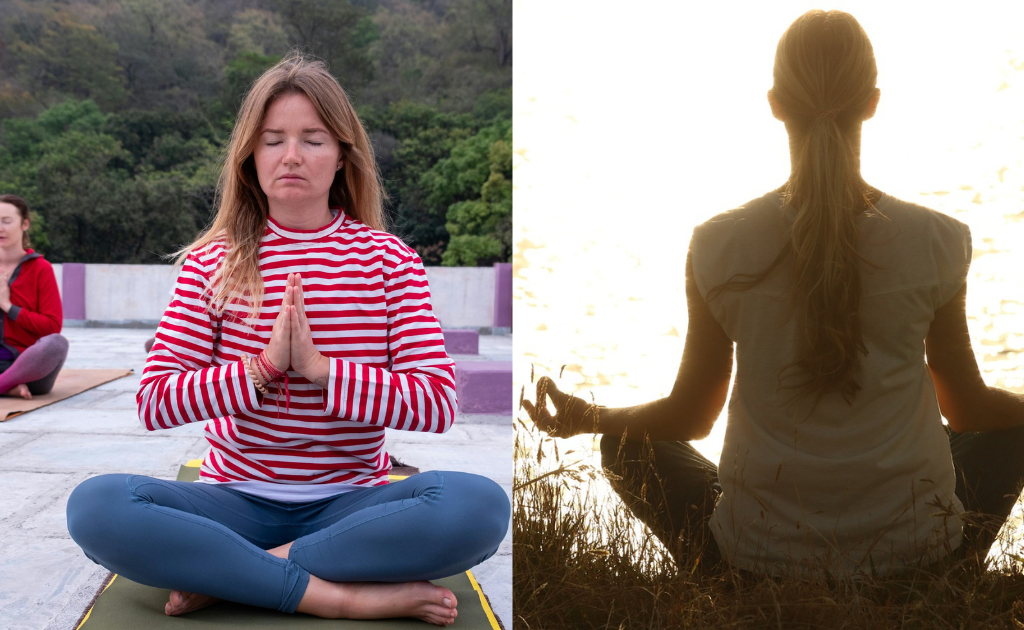  Person meditating in a peaceful setting