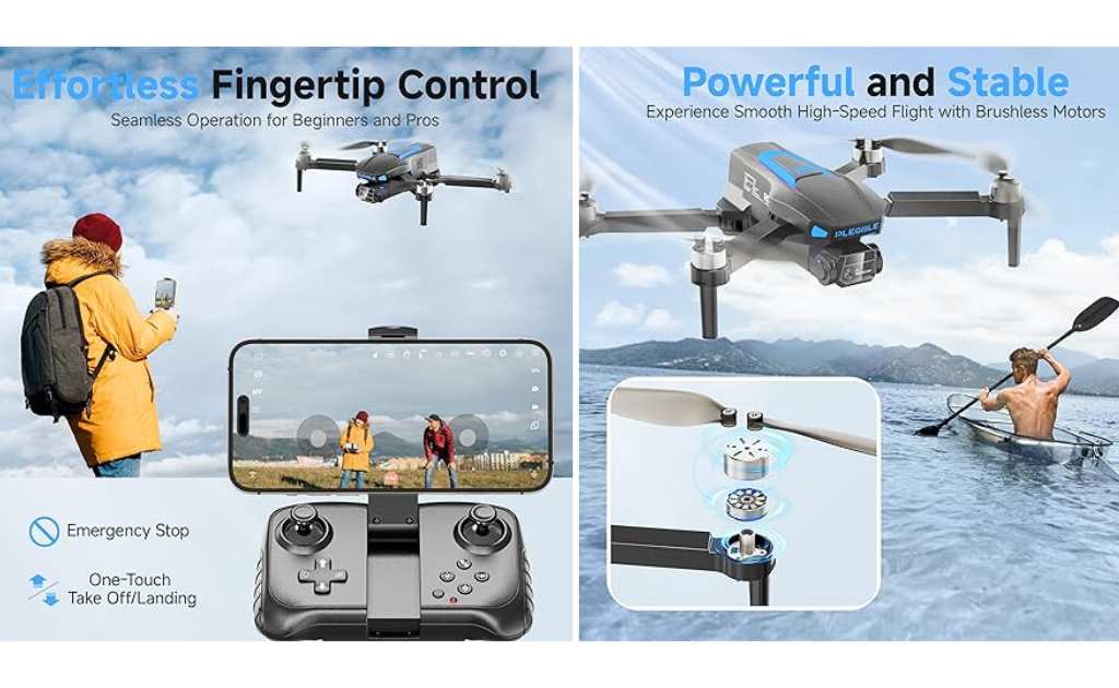 Drones with Camera for Adults 4K, Brushless Motor Drone for Kids Beginners: PLEGBLE